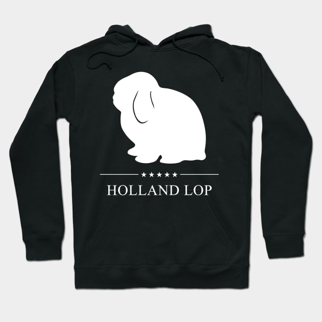 Holland Lop Rabbit White Silhouette Hoodie by millersye